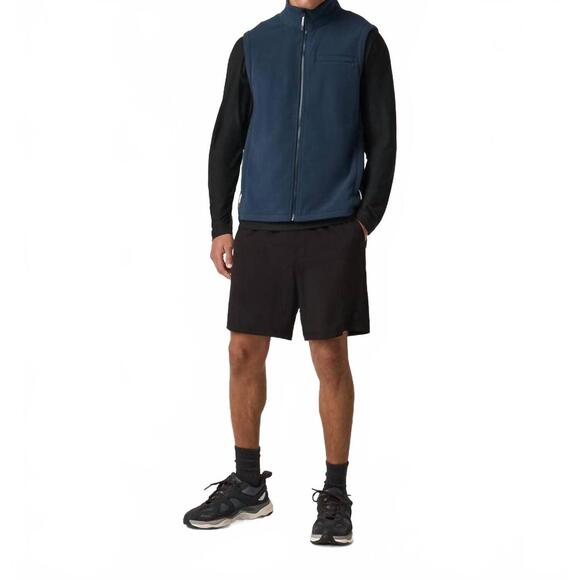 NEW VUORI aspen zip-up vest in ocean blue